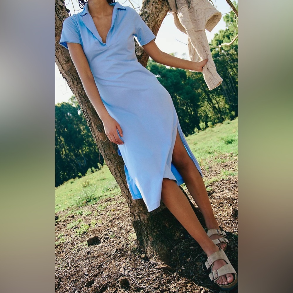 Free People Light Blue Midi Dress